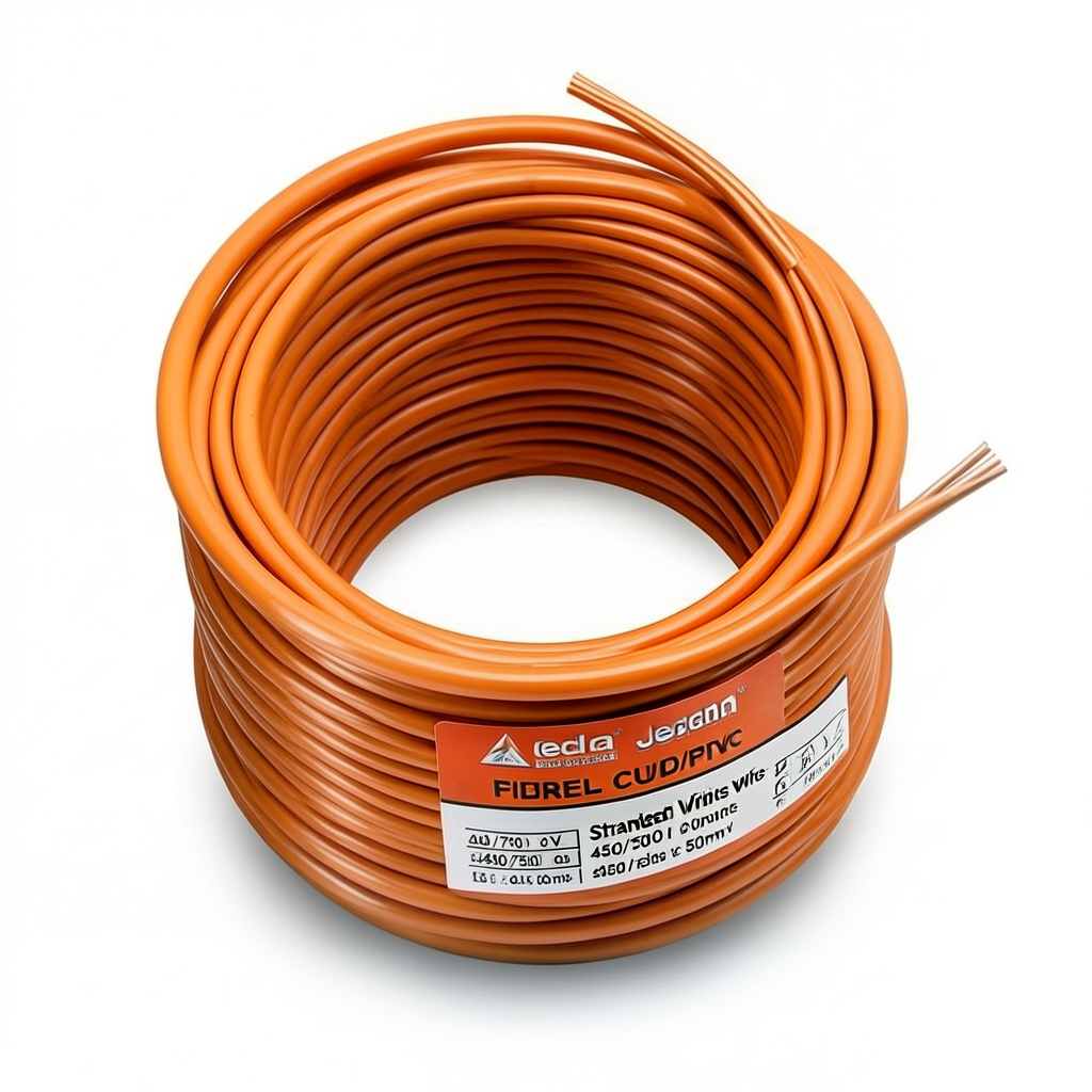 سلك مجدول CU/PVC مساحة مقطع 50 mm، 450/750 فولت، لون برتقالي | شركة كابلات جدة