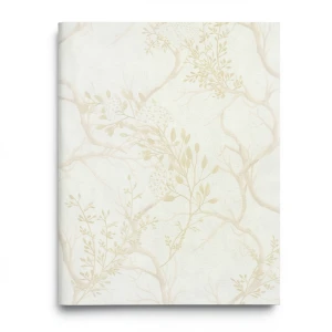 Italian Wallpaper Leaf-Patterned Design 10mx1.06m Light Beige