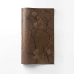 Italian Wallpaper Leaf-Patterned Design Brown Color, Size 10m x 1.06m