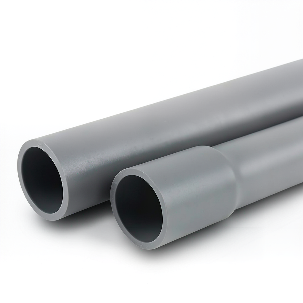 UPVC Pipes Sewage Drainage System Nominal Pressure 6 Bar OD 160 mm Thickness 4.0 mm Gray