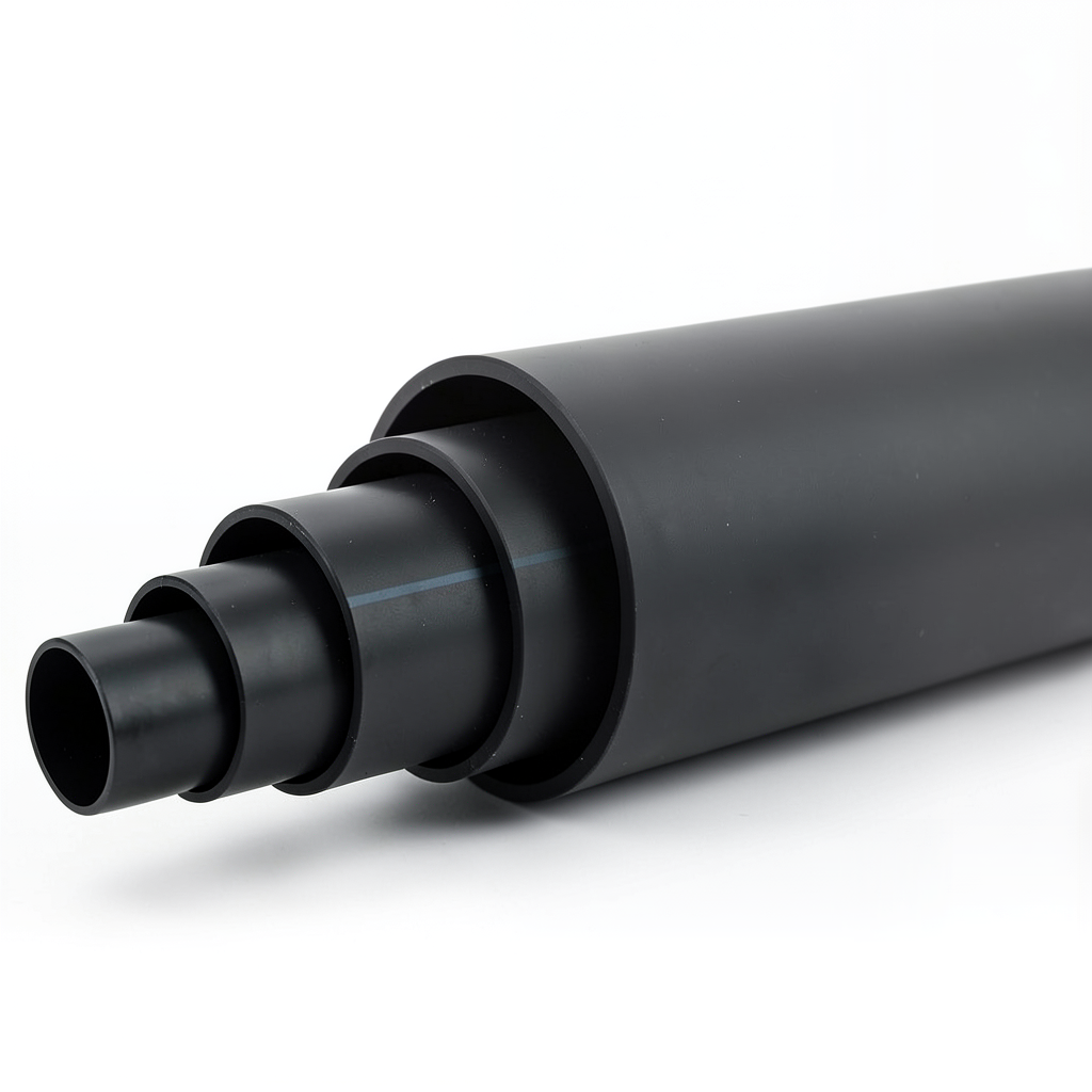 أنابيب HDPE ضغط اسمي 19.2 بار PE 100 قطر خارجي 225 مم SDR 7.4 أسود