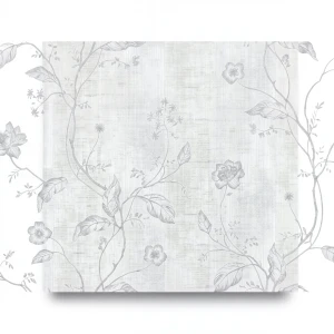 Wall Decoration Floral Design 10m x 1.06m Light Gray, Model 44440