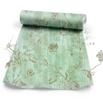 Floral Wall Covering Green Color, 10m Length, 1.06m Width, Model 44438