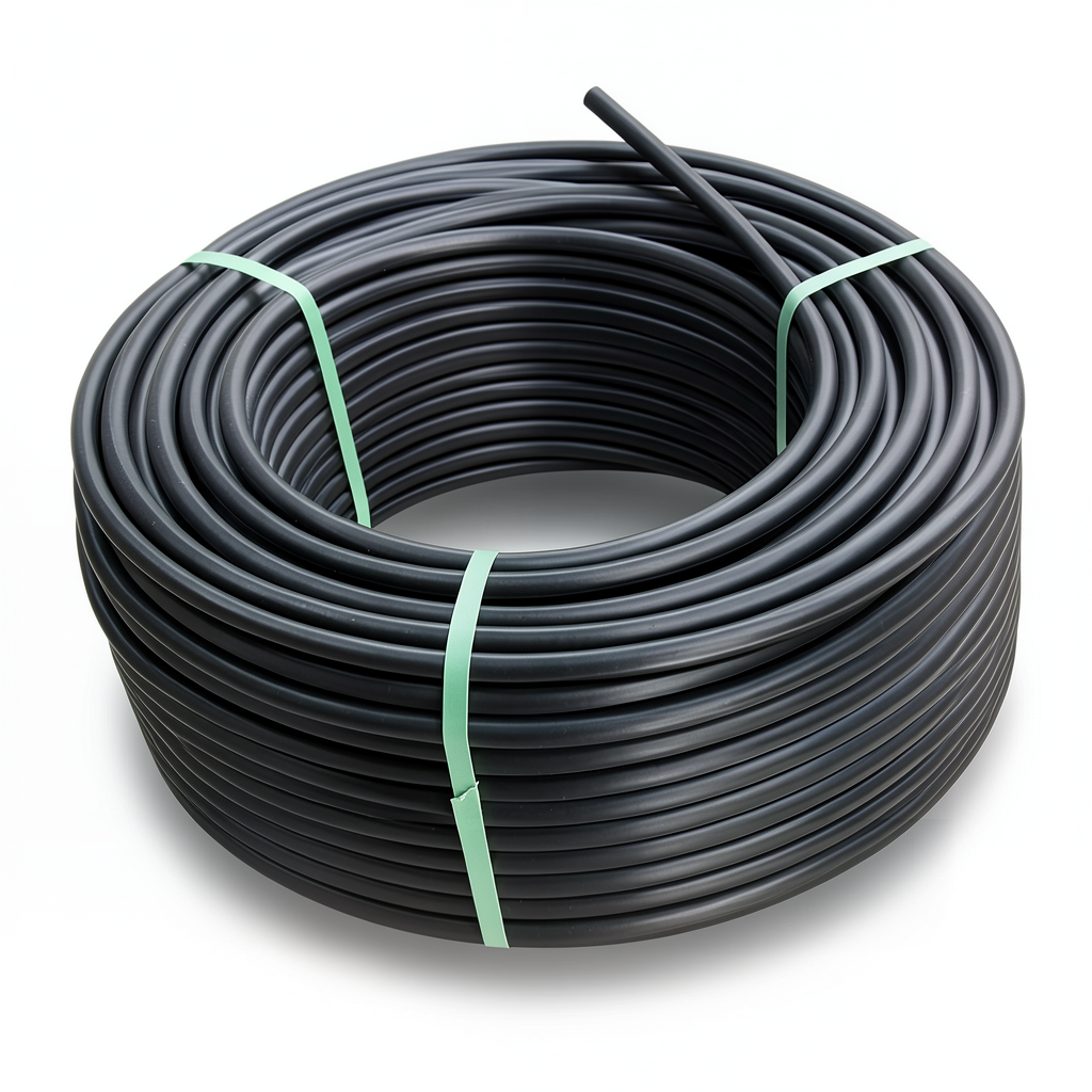 HDPE Polyethylene Plastic Coil Pipe 16 Bar Pressure PE 80 75 mm Outer Diameter SDR 9 Black
