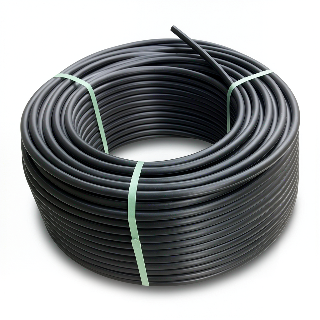 لفة أنابيب HDPE ضغط 16 بار PE 80، قطر خارجي 90 مم SDR 9، لون أسود