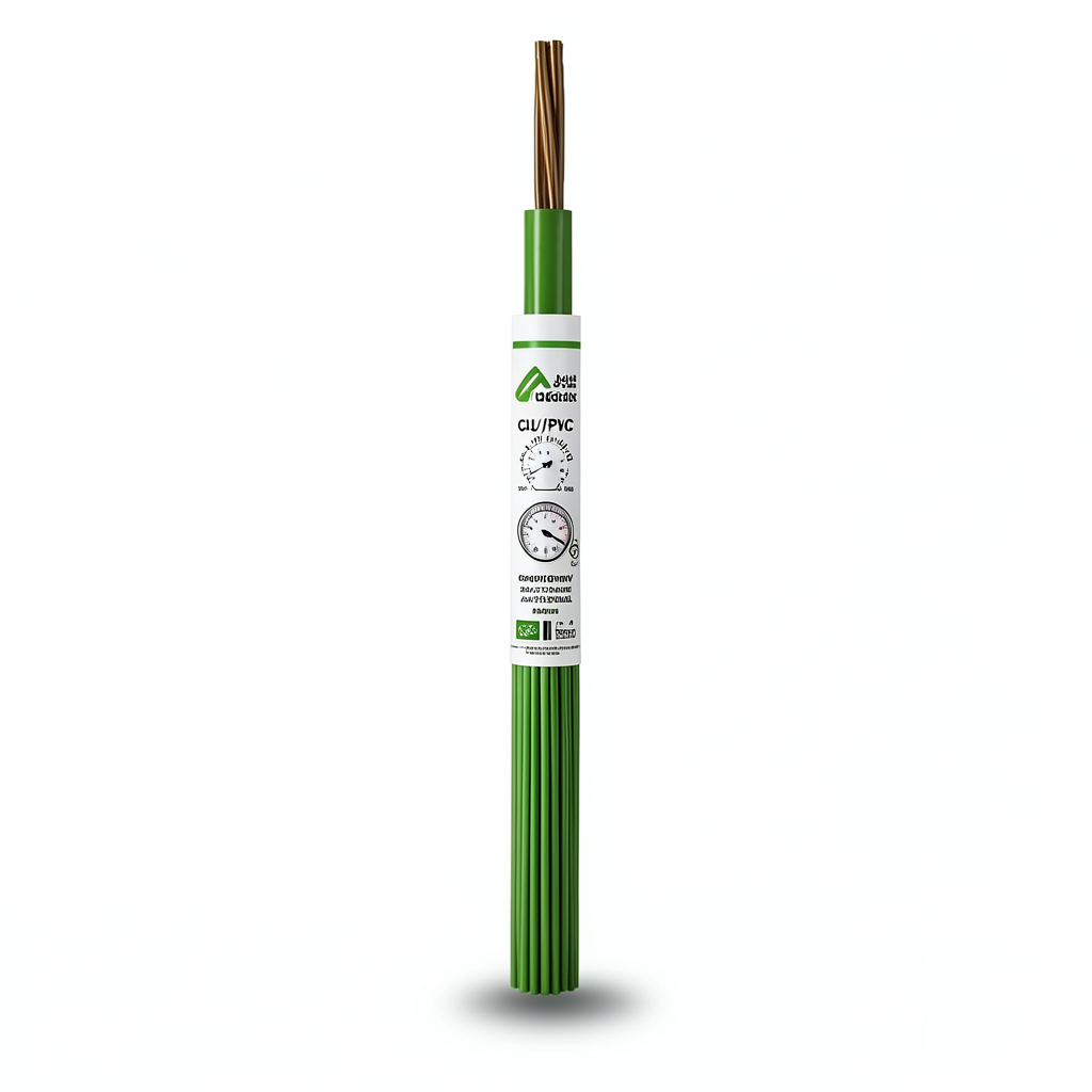 240mm2 Single Core Stranded Electrical Wire CU/PVC, 450/750 volts, Green Color | Jeddah Cables Company