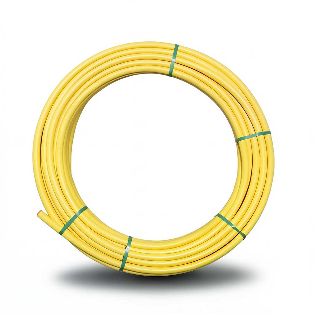 HDPE Coil Pipe Nominal Pressure 4.8 Bar PE 80 OD 32 mm Thickness 2.3 mm Yellow