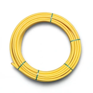 لفة أنابيب HDPE ضغط 4.8 بار PE 80 قطر خارجي 40 مم سمك 2.3 مم لون أصفر