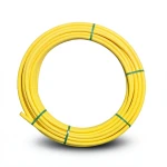لفة أنابيب HDPE ضغط 4.8 بار PE 80 قطر خارجي 63 مم سماكة 3.6 مم لون أصفر