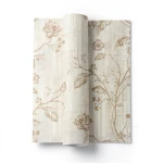 Italian Wallpaper Floral Design 10m x 1.06m Beige, Model 44434
