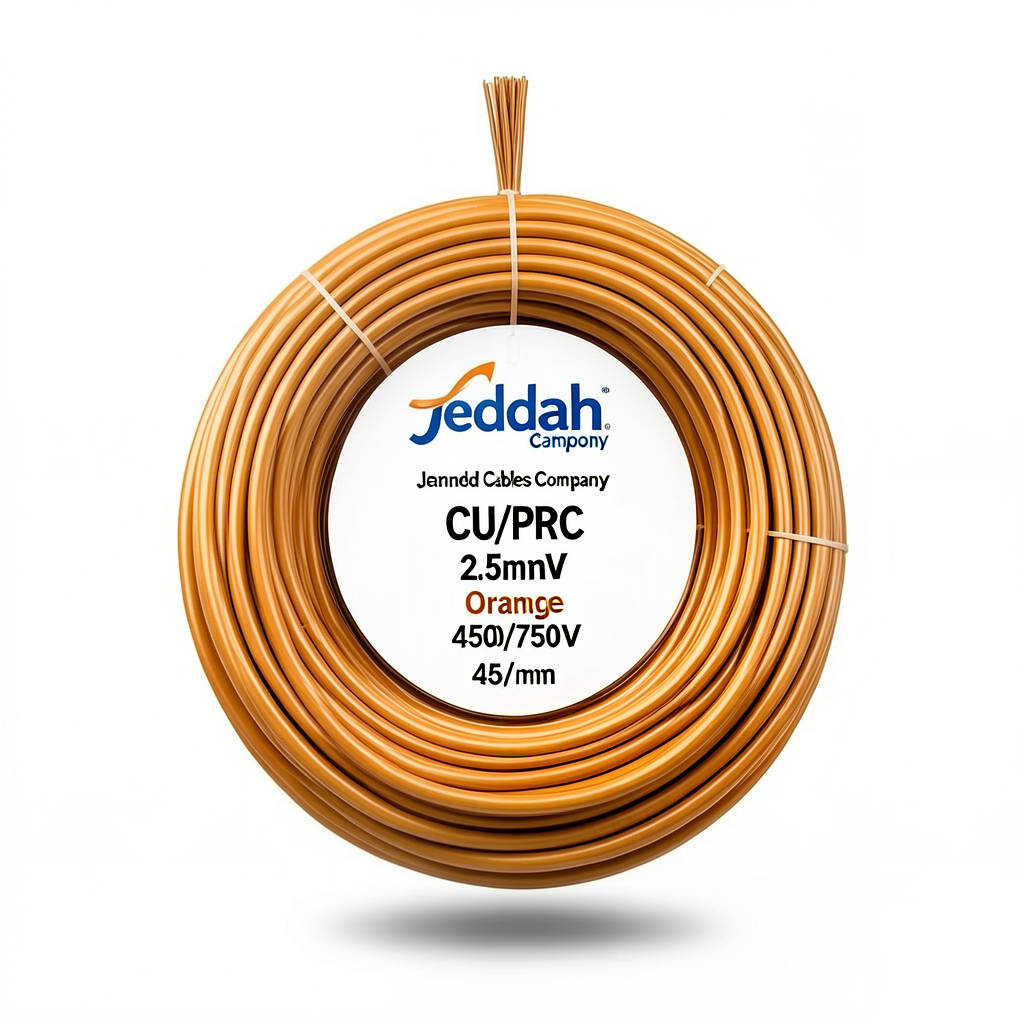 Stranded Electric Wire CU/PVC 2.5mm 450/750V Orange | Jeddah Cables Company