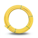 لفة أنابيب HDPE ضغط اسمي 4.8 بار PE 80، قطر 20 مم، سماكة 2.3 مم، أصفر