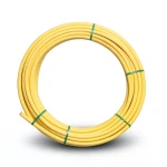 لفة أنابيب HDPE ضغط 4.8 بار PE 80 قطر خارجي 25 مم سمك 2.3 مم لون أصفر