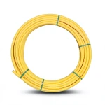 لفة أنابيب HDPE ضغط 4.8 بار PE 80 قطر خارجي 40 مم سمك 2.3 مم لون أصفر