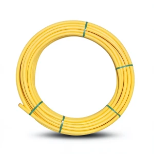 لفة أنابيب HDPE ضغط 4.8 بار PE 80 قطر خارجي 40 مم سمك 2.3 مم لون أصفر