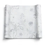 Wall Decoration Floral Design 10m x 1.06m Light Gray, Model 44440