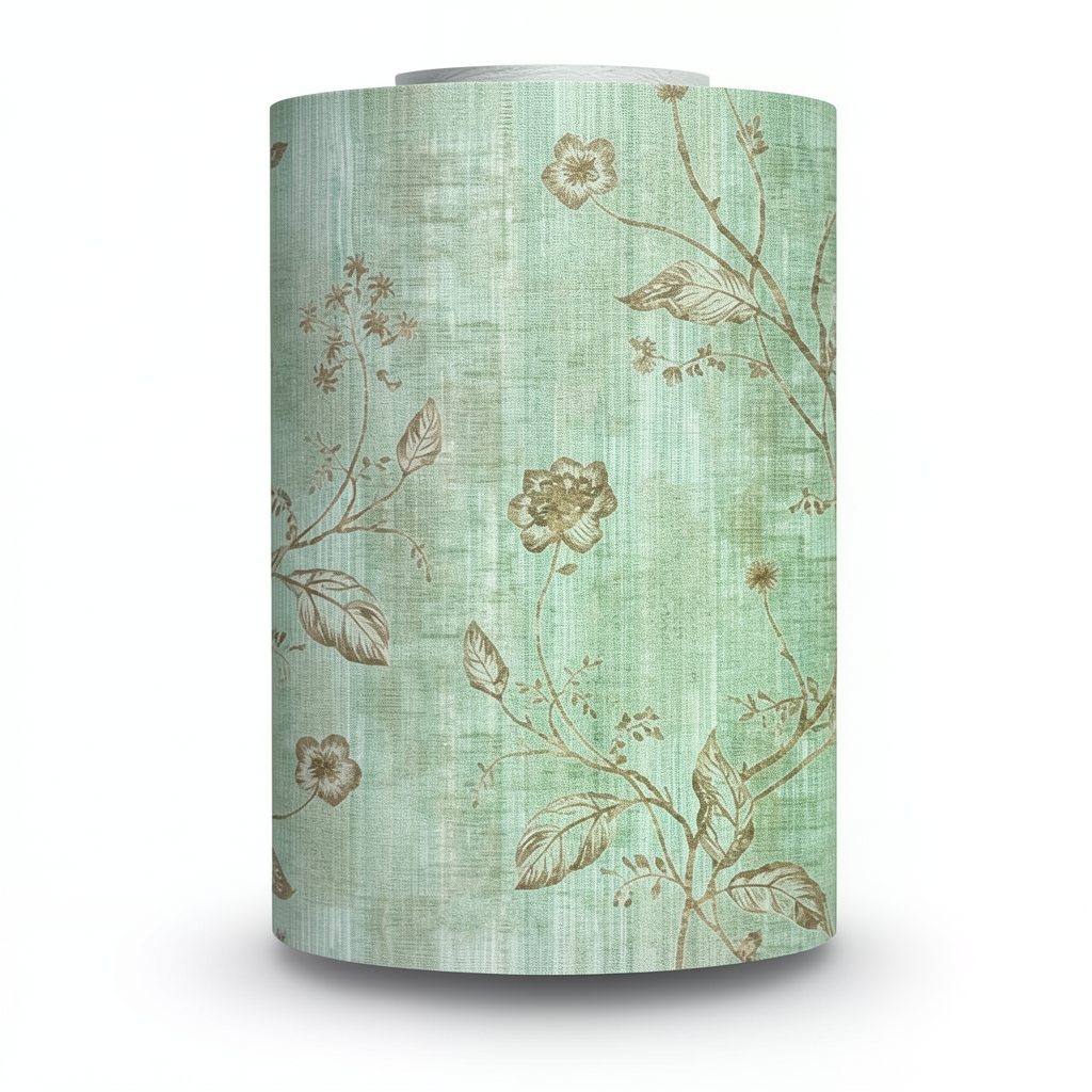 Floral Wall Covering Green Color, 10m Length, 1.06m Width, Model 44438