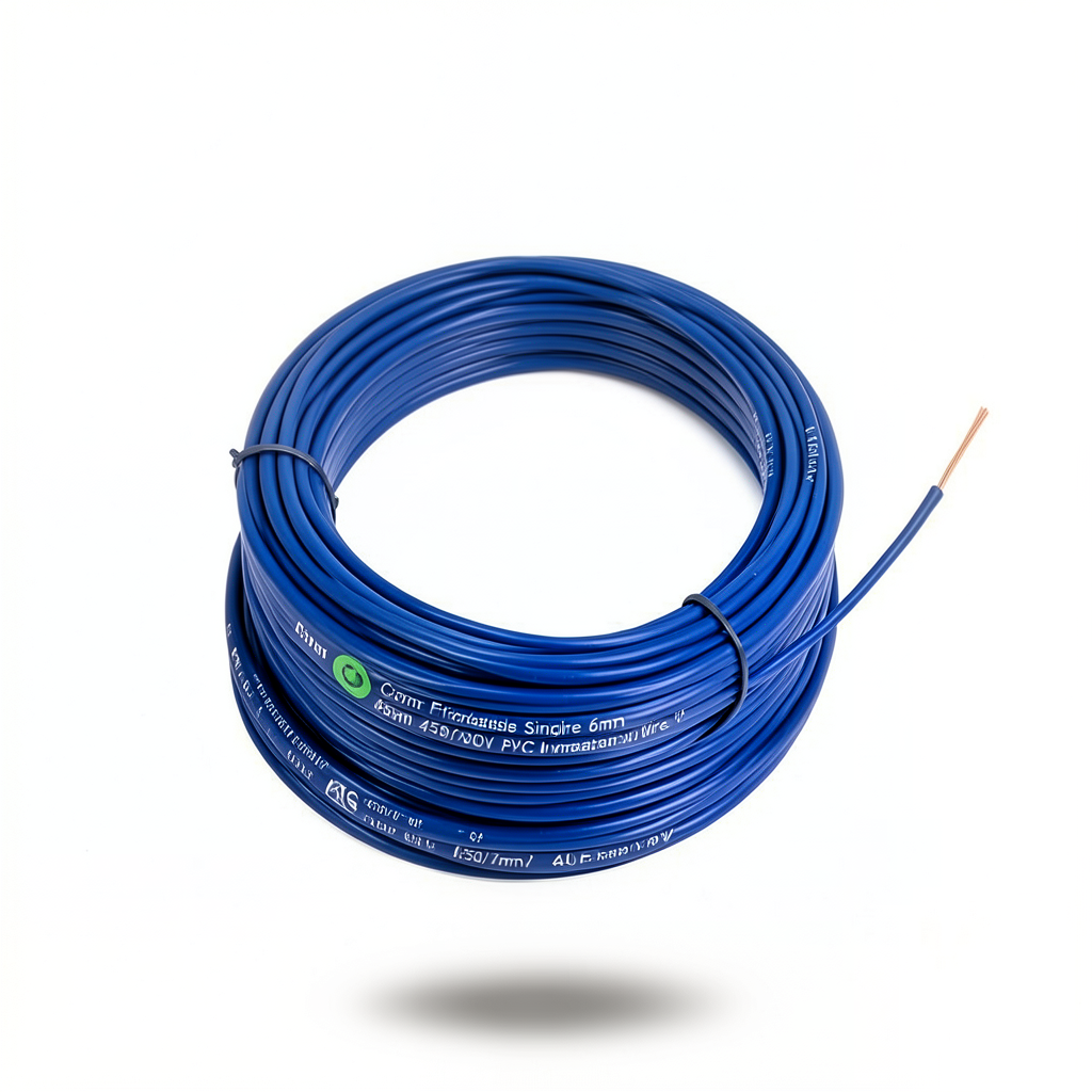 Copper Flexible Single Wire 6mm 450/750 volts PVC Insulation, Blue | Al Fanar