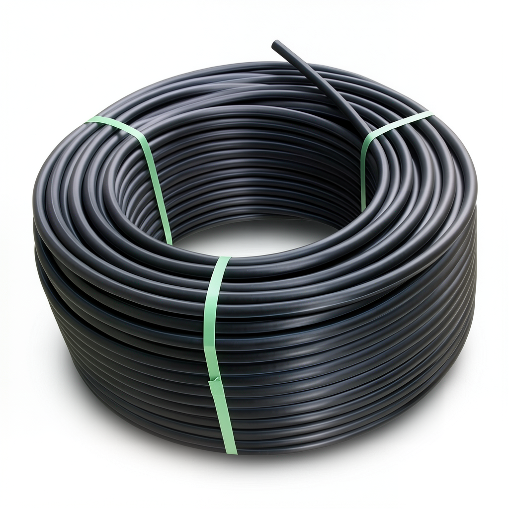 لفة أنابيب بلاستيك HDPE ضغط اسمي 16 بار PE 80، قطر 125 مم SDR 9 أسود