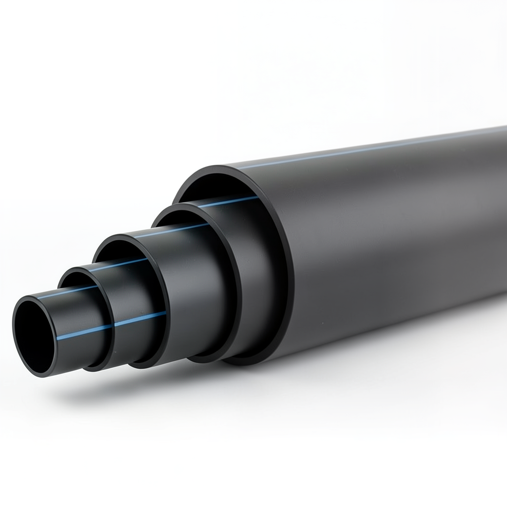 HDPE Polyethylene Pipe Nominal Pressure 16 Bar PE 80 OD 225 mm SDR 9 Black