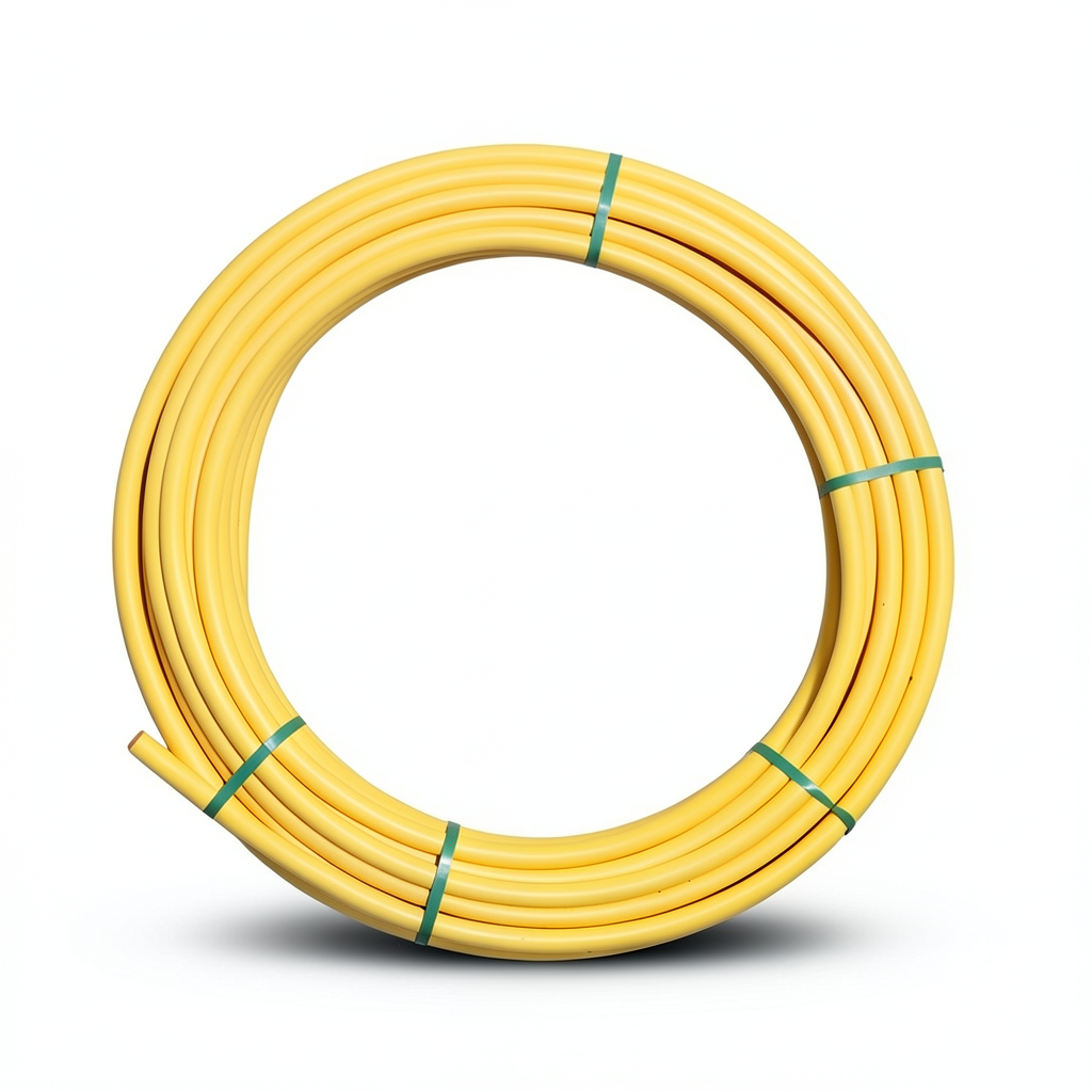 HDPE Plastic Coil Pipe PN 4.8 Bar PE 80, 140 mm OD, 8 mm Thickness, Yellow
