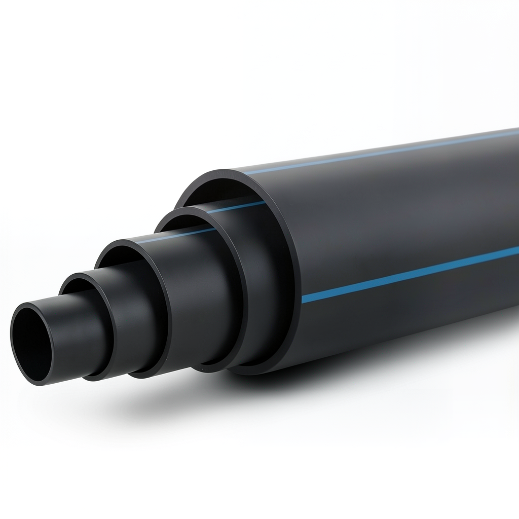HDPE Plastic Pipe Working Pressure 16 Bar PE 80 Outer Diameter 280 mm SDR 9 Black