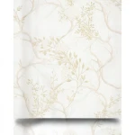 Italian Wallpaper Leaf-Patterned Design 10mx1.06m Light Beige