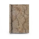 Italian Wallpaper Leaf-Patterned Design Brown Color, Size 10m x 1.06m
