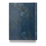 Italian Wallpaper Leaf-Patterned Design Size 10mx1.06m Dark Blue