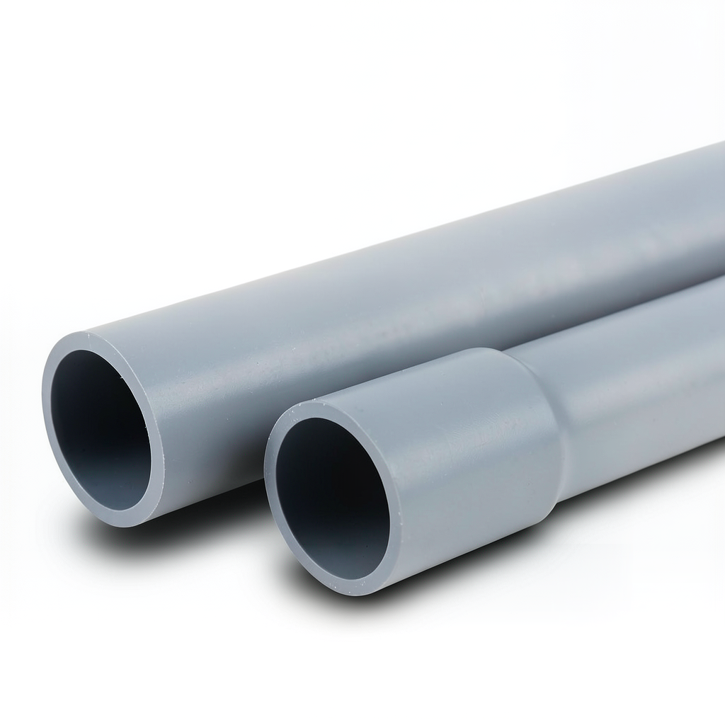 UPVC Pipes Nominal Pressure 2 Bar Outside Diameter 200 mm Thickness 1.8 mm Gray