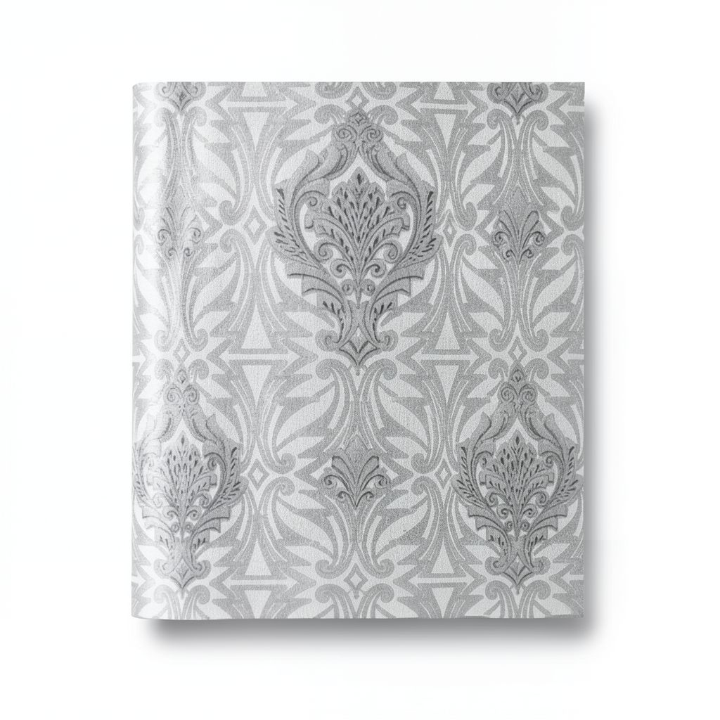 ورق جدران ايطالي لون رمادي تصميم كلاسيك، مقاس 10 م×1.06 م، موديل RC19010