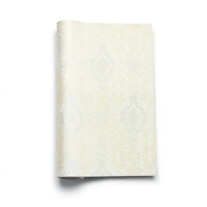 Italian Wallpaper Creamy Color Classic Design, Size 10mx1.06m, Model RC19012