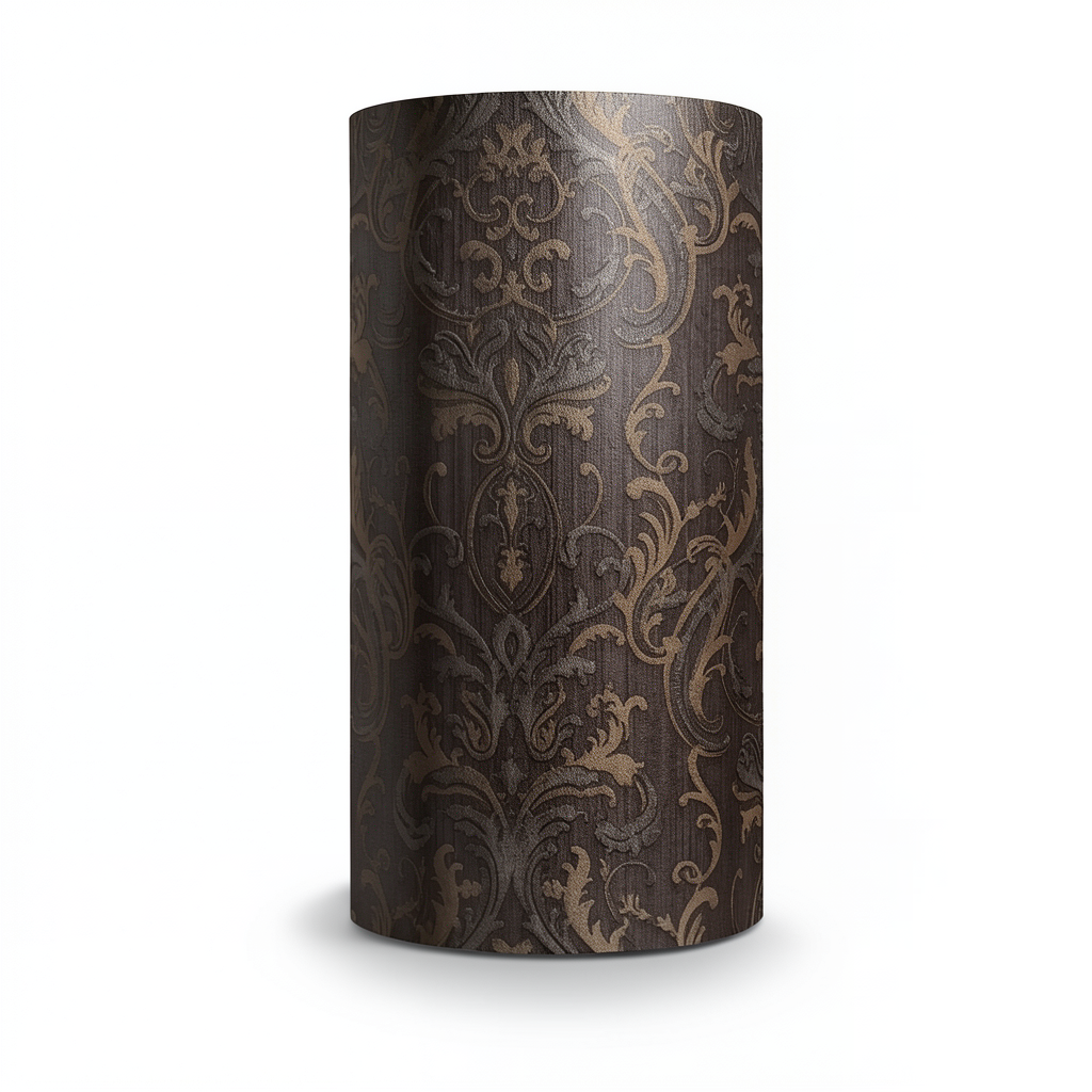 Italian Wallpaper Classic Design 10m x 1.06m, Dark Brown