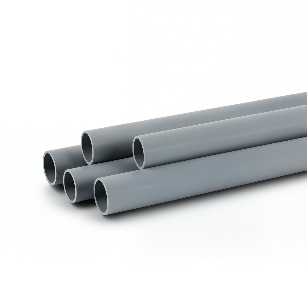 انابيب بلاستيك UPVC كهربائية EPC 80 مقاس 1/4 1 إنش سمك 5.44 مم لون رمادي