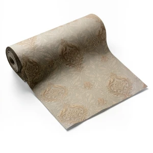 Italian Wallpaper Dark Beige Color Classic Design, Size 10m x 1.06m