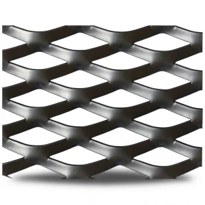 Hot Rolled Steel Expanded Metal Mesh Thickness 1.2 mm Width 2.44 m Length 1 m Black