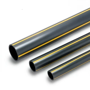 أنابيب بلاستيك HDPE ضغط اسمي 8 بار PE 80 قطر خارجي 630 مم سماكة 57.3 مم أسود مع خطوط صفراء