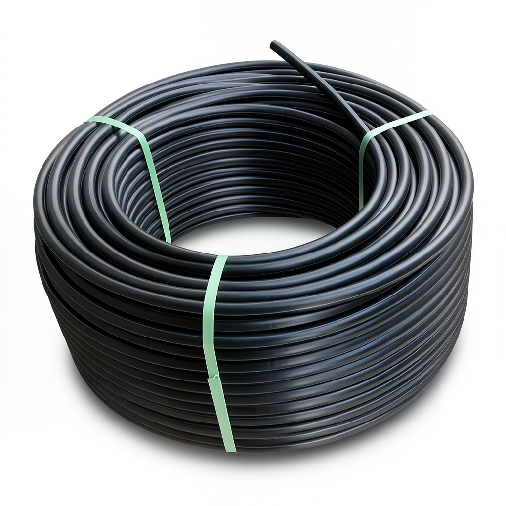 لفة أنابيب HDPE ضغط 6 بار PE 100 قطر خارجي 50 مم SDR 26 لون اسود