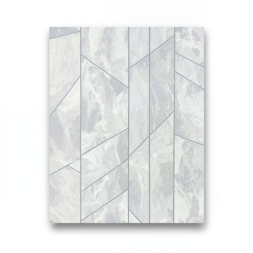 Italian Geometric Wall Covering 10m x 1.06m Gray, Model 83639
