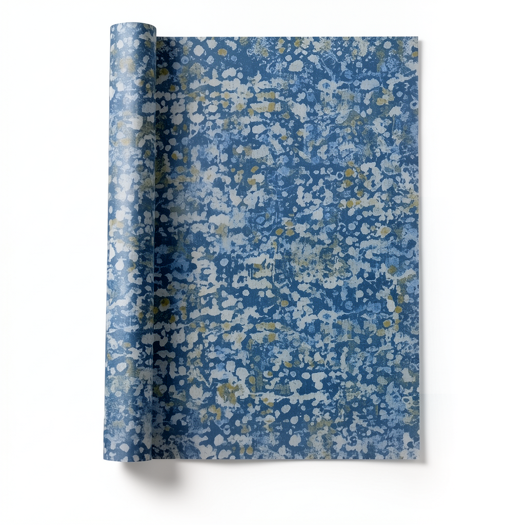 Dutch Patterned Wallpaper 10 m x 0.53 m Blue, Model 221331