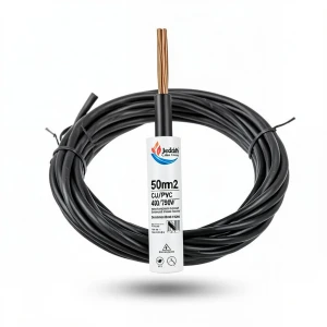 50mm2 Single Core Stranded Copper Wire CU/PVC, 450/750V, Black | Jeddah Cables Company