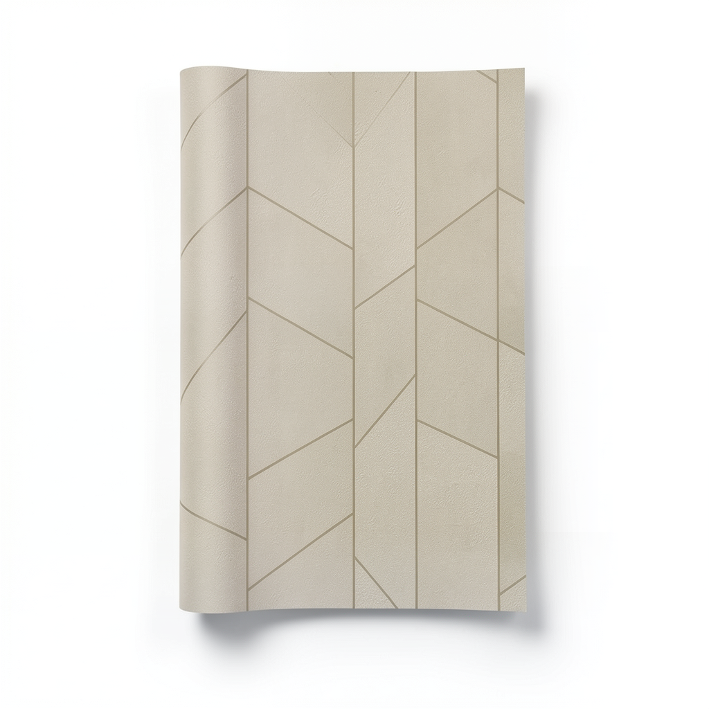 Italian Geometric Wall Covering 10m x 1.06m Dark Beige, Model 83645