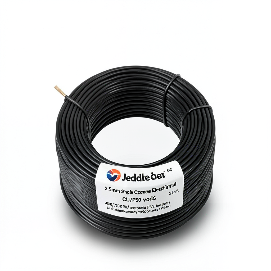 2.5mm Single Core Stranded Electrical Wire CU/PVC, 450/750 volts, Black | Jeddah Cables Company