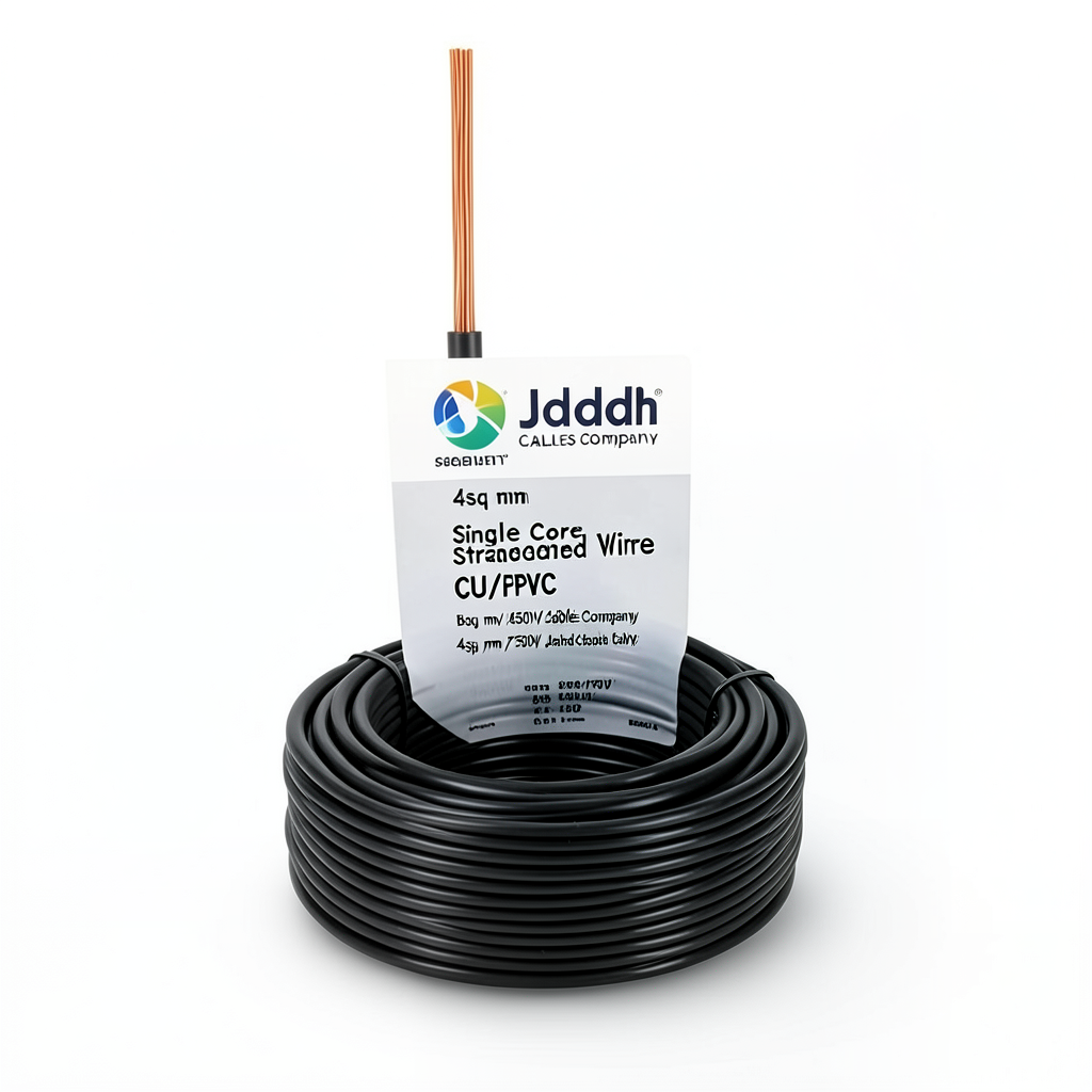 4sq mm Single Core Stranded Wire CU/PVC, 450/750V, Black | Jeddah Cables Company
