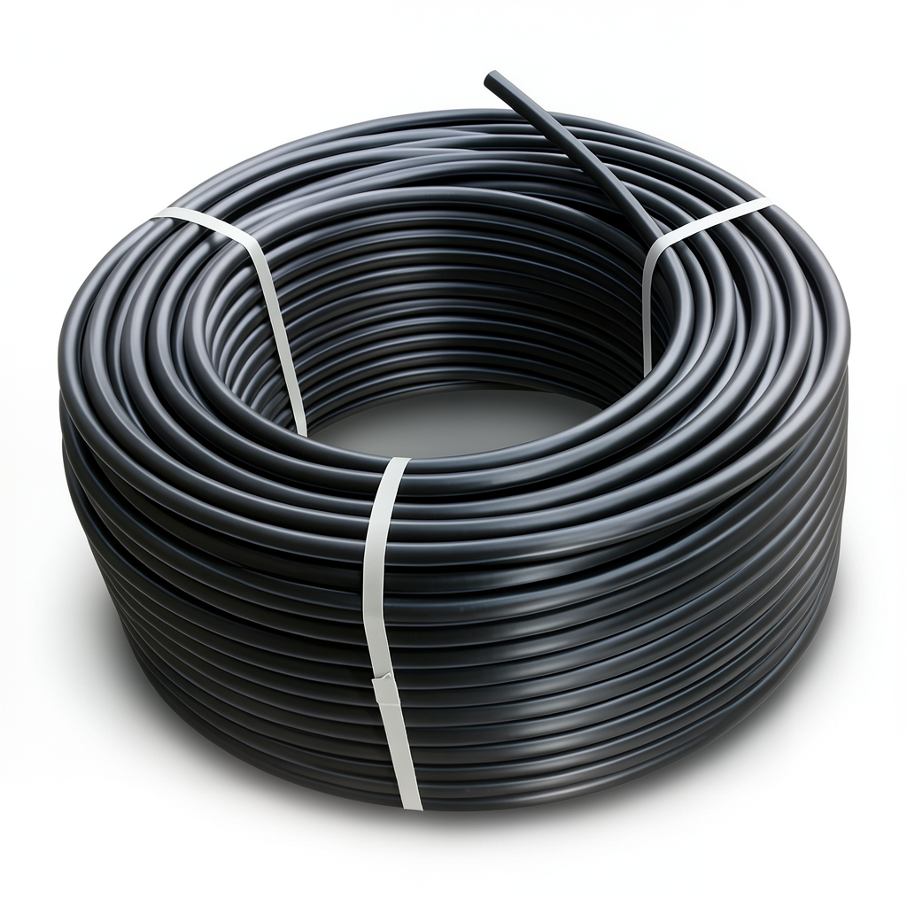 HDPE Polyethylene Plastic Coil Pipe 10 Bar Pressure PE 100, 63 mm Outer Diameter, SDR 17, Black