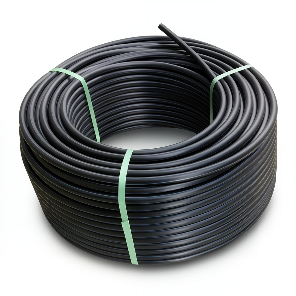 لفة أنابيب HDPE ضغط اسمي 5 بار PE 80 قطر خارجي 110 مم SDR 26 لون أسود