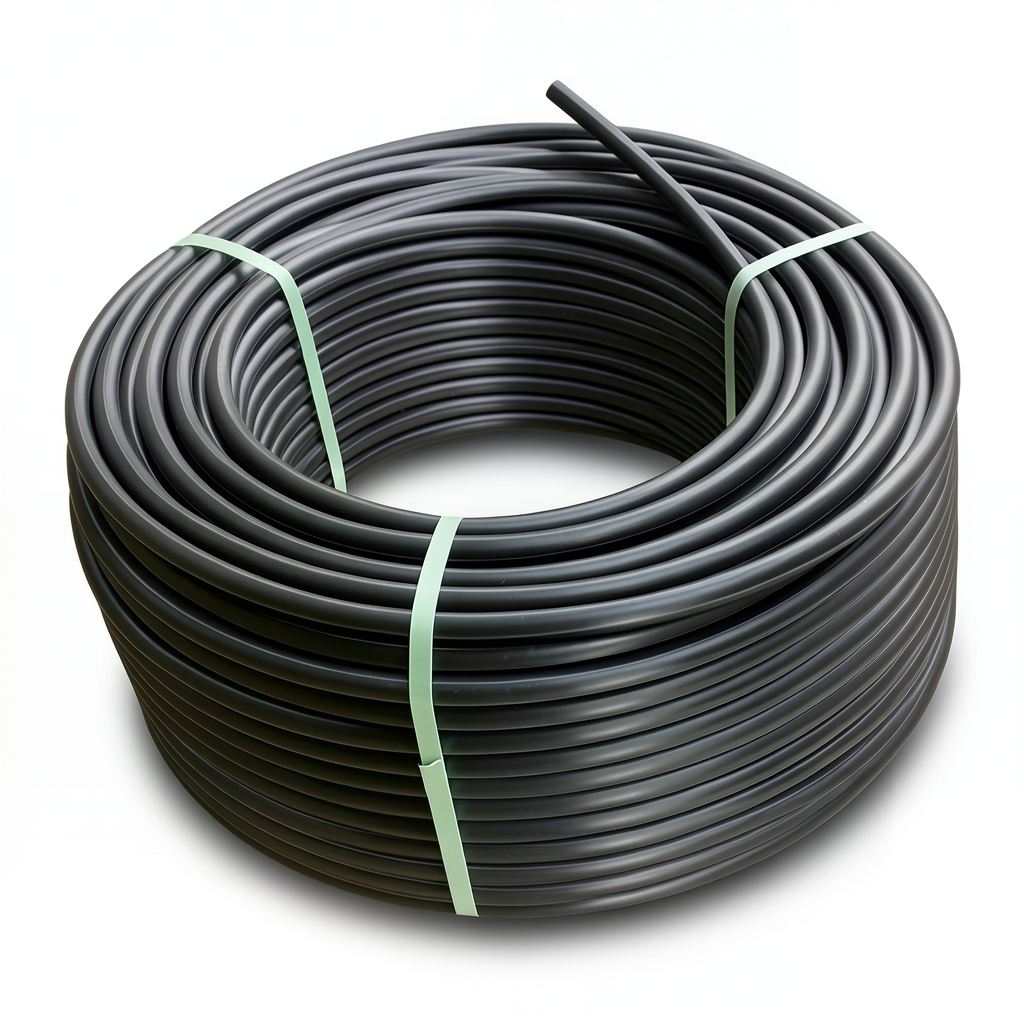 HDPE Plastic Coil Pipe Nominal Pressure 8 Bar PE 80 OD 32 mm SDR 17 Black
