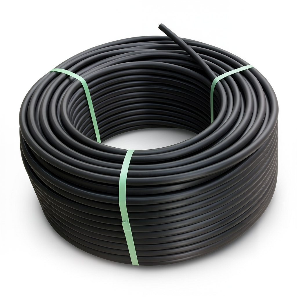 لفة أنابيب HDPE ضغط 8 بار PE 80 قطر خارجي 40 مم SDR 17 لون اسود