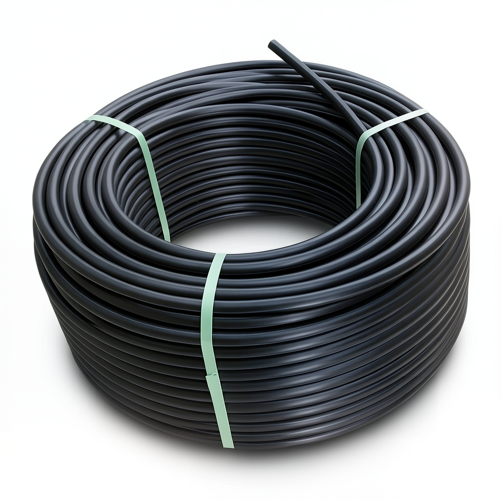 لفة أنابيب HDPE ضغط عمل 10 بار PE 100 قطر خارجي 75 مم SDR 17 لون أسود