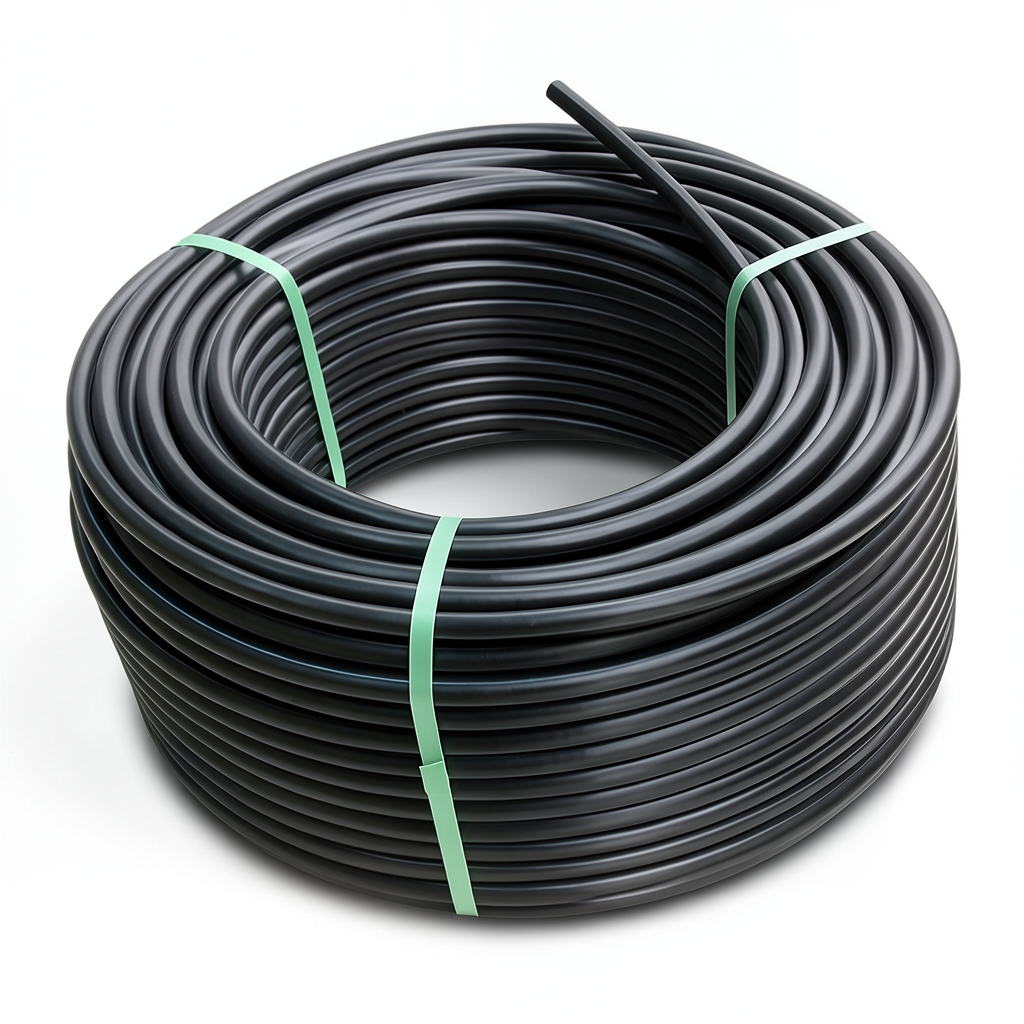 HDPE Plastic Coil Pipe Nominal Pressure 16 Bar PE 80, Diameter 125 mm SDR 9 Black